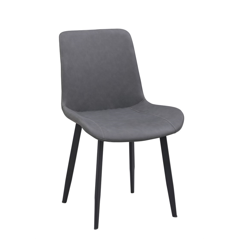 Milan Quinsley Dining Set w/ Matte White Sintered Stone Table & Gray Chairs