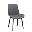 Milan Quinsley Dining Set w/ Matte White Sintered Stone Table & Gray Chairs