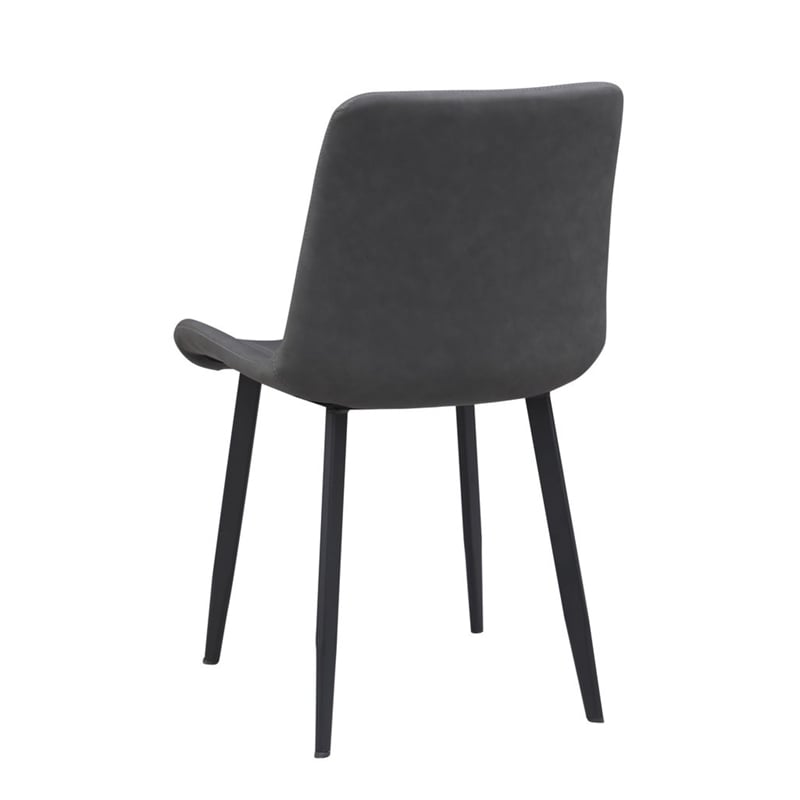 Milan Quinsley Dining Set w/ Matte White Sintered Stone Table & Gray Chairs