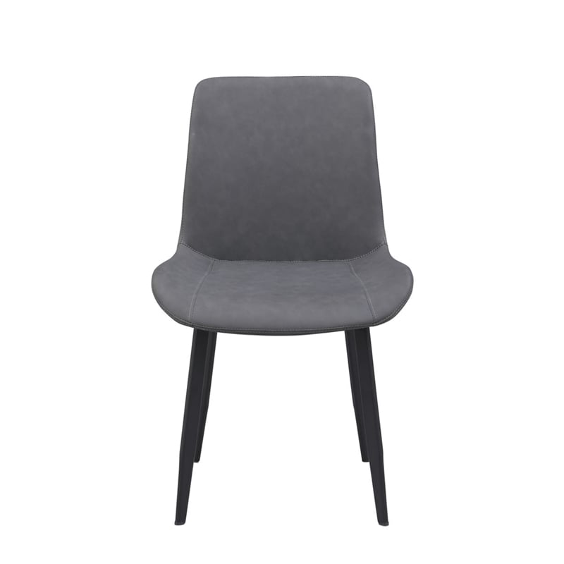 Milan Quinsley Dining Set w/ Matte White Sintered Stone Table & Gray Chairs