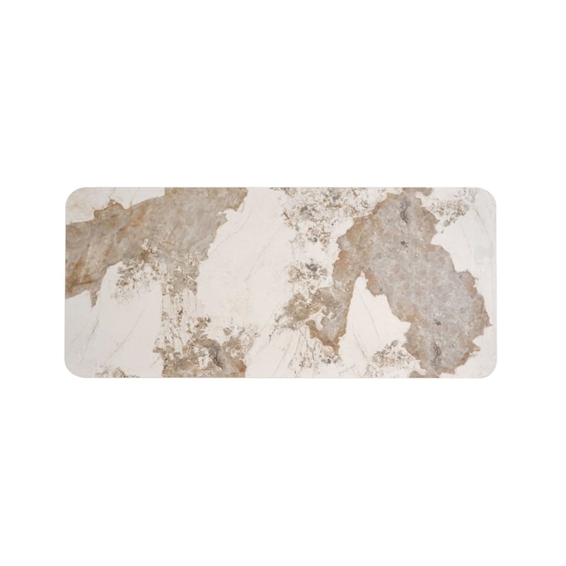 Milan Runa-Robbie Modern Dining Set w/ Ceramic Top Table & Taupe Chairs