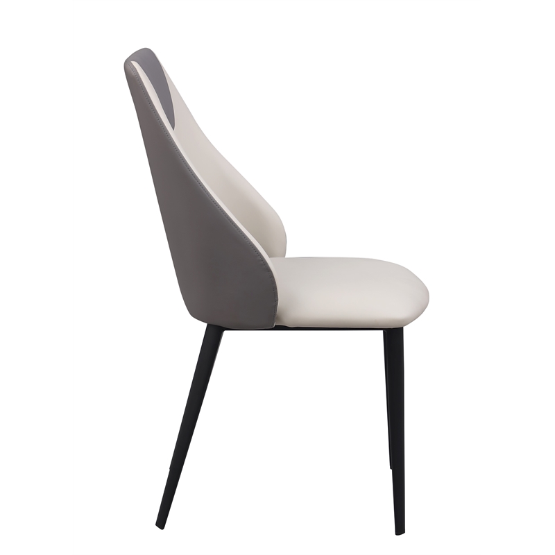Milan Sean Contemporary Two-Tone Gray Side Chair - Set of 2