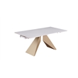 Milan Amaire Contemporary Dining Set w/ Matte White Ceramic Table & Beige Chairs