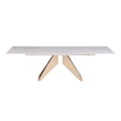 Milan Amaire Contemporary Dining Set w/ Matte White Ceramic Table & Beige Chairs