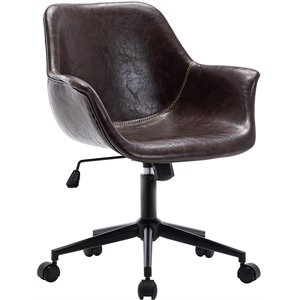 duhome elegant lifestyle faux leather adjustable swivel task chair