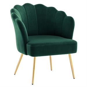 duhome 26.75 inch wide velvet barrel chair green