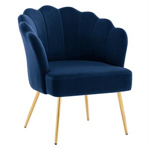duhome 26.75 inch wide velvet barrel chair blue