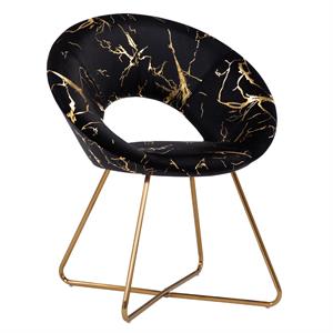 duhome 26.8 inch wide velvet papasan chair black