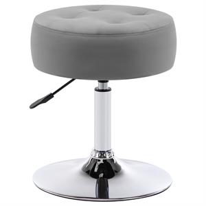 duhome velvet swivel adjustable height stool gray