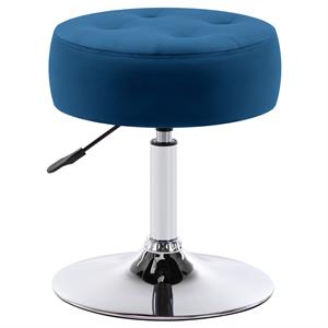 duhome velvet swivel adjustable height stool blue
