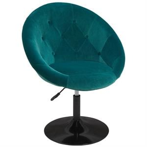 duhome 26.7 inch wide tufted velvet swivel barrel chair green