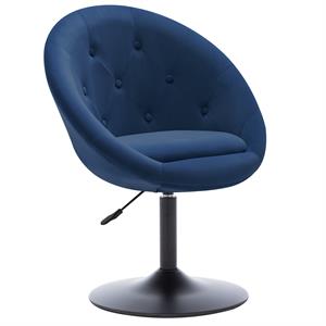 duhome 26.7 inch wide tufted velvet swivel barrel chair blue