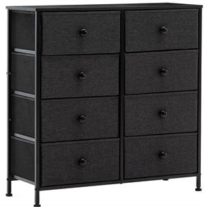 duhome fabric 8 drawer storage chest black