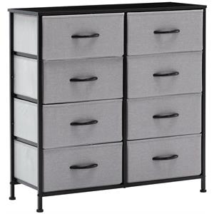 duhome fabric 8 drawer storage chest gray