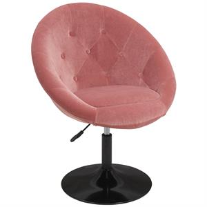 duhome 26.7 inch wide tufted velvet swivel barrel chair pink