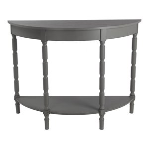 privilege 1-tiered transitional wood accent console table in carbon gray