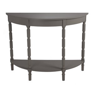 privilege 1-tiered transitional wood accent console table in reverent gray