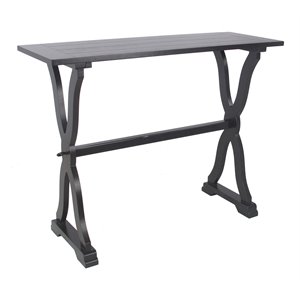 privilege transitional composite wood accent console table in midnight black