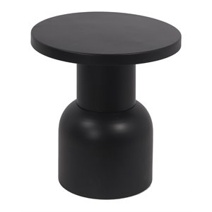 privilege medium contemporary metal accent table with geometric shape in black