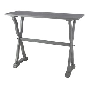 privilege transitional composite wood accent console table in carbon gray