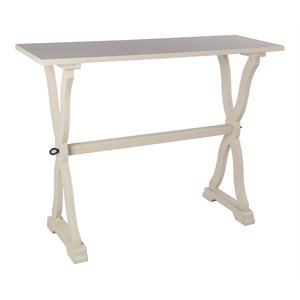privilege transitional composite wood accent console table in rose white