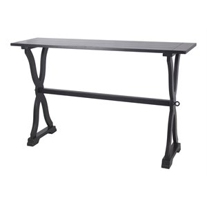 privilege transitional wooden accent console table in midnight black