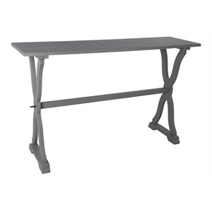 privilege transitional wooden accent console table in carbon gray