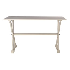 privilege transitional wooden accent console table in rose white