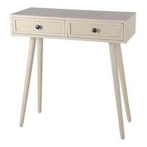 privilege 2 door transitional wood accent console table in rose white