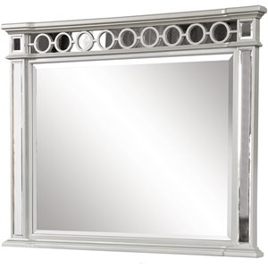titanic furniture starlite wood frame mirror with mirror trim in silver