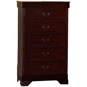 titanic furniture louis philippe cherry 5-drawer wood veneer chest