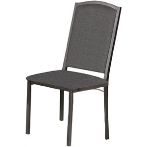 titanic furniture xavier metal and linen dining chairs in gray (set of 6)