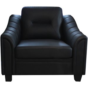 titanic furniture sentinel faux leather chair w/ removable back pillows in black