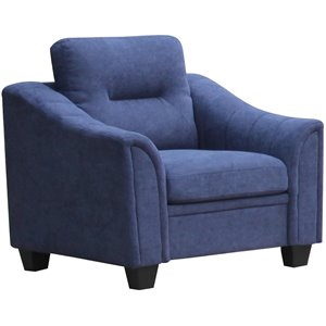 titanic furniture sentinel fabric accent chair w/ removable back pillows in blue