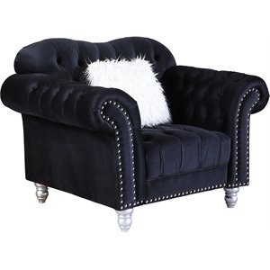 mariann button-tufted velvet upholstered accent chair with nailheads