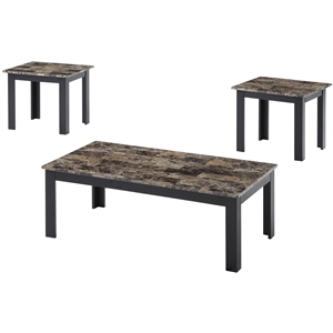 gaby 3-piece coffee table set with warm finish wood legs