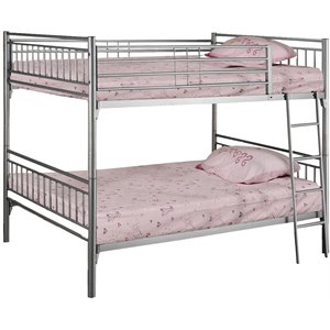 titanic furniture stanley classic metal twin/twin bunk bed in silver