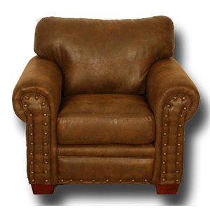 American Furniture Classics Microfiber Buckskin Arm Chair in Brown