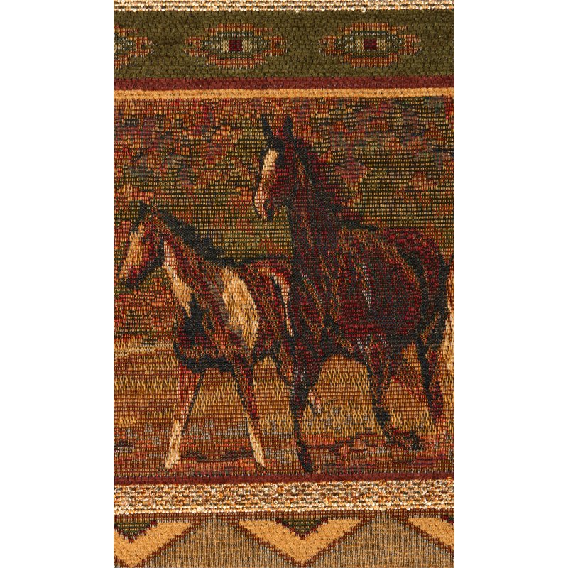 American Furniture Classics Microfiber Wild Horses Arm Chair in Brown