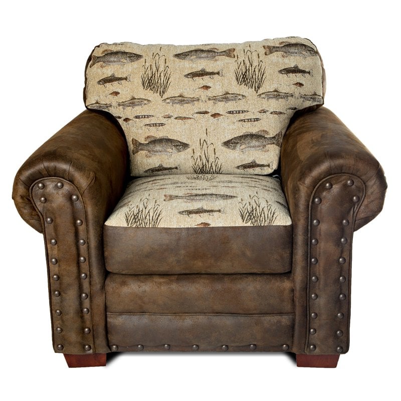 American Furniture Classics Microfiber Angler's Cove Arm Chair in Brown