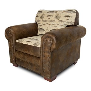 american furniture classics microfiber angler's cove arm chair in brown