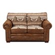 American Furniture Classics Microfiber Alpine Lodge Loveseat in Brown
