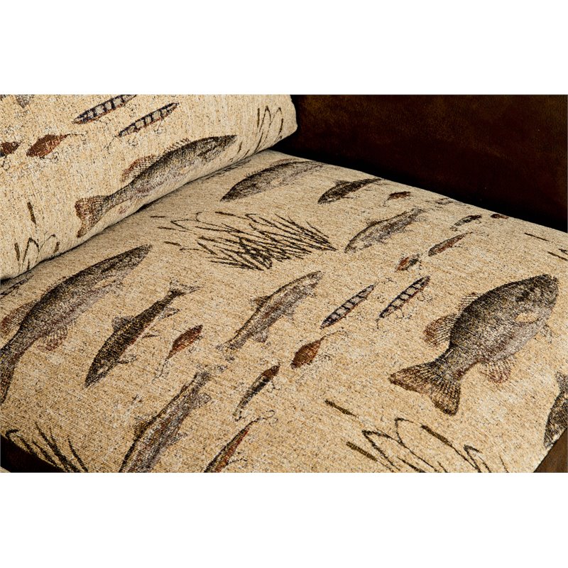 American Furniture Classics Microfiber Angler's Cove Loveseat in Brown