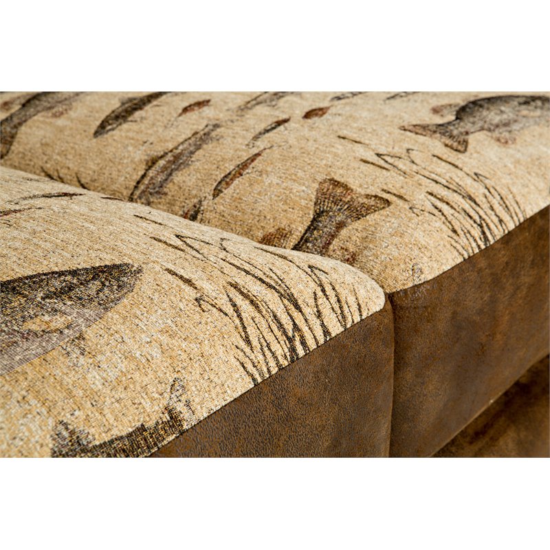 American Furniture Classics Microfiber Angler's Cove Loveseat in Brown