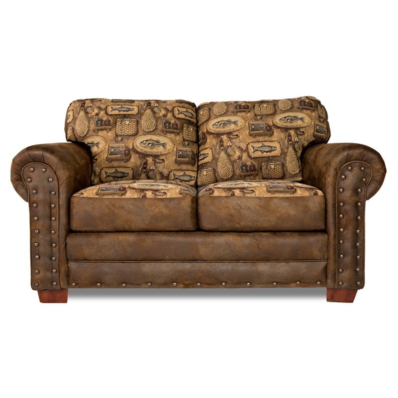 American Furniture Classics Microfiber River Bend Loveseat in Brown