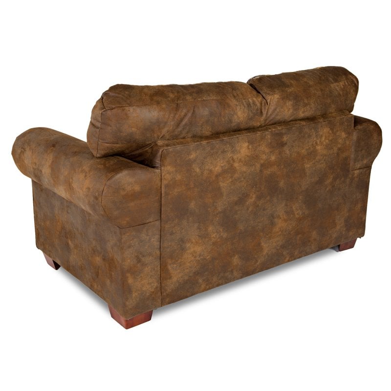 American Furniture Classics Microfiber River Bend Loveseat in Brown