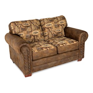 American Furniture Classics Microfiber River Bend Loveseat in Brown