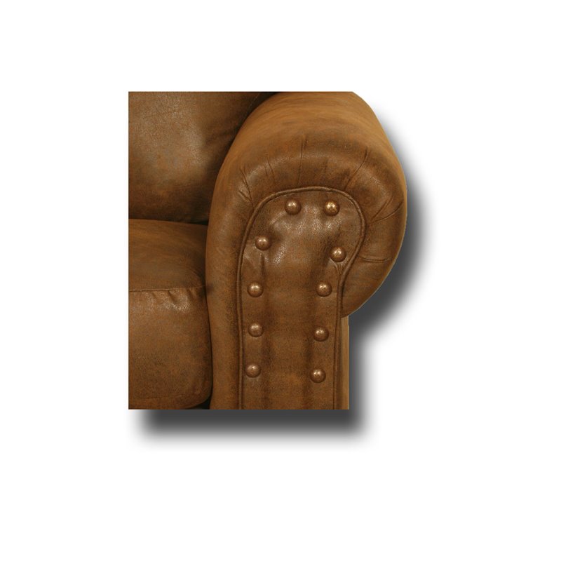 American Furniture Classics Traditional Microfiber Buckskin Sofa in Brown