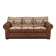 American Furniture Classics Traditional Microfiber Alpine Lodge Sofa in Brown