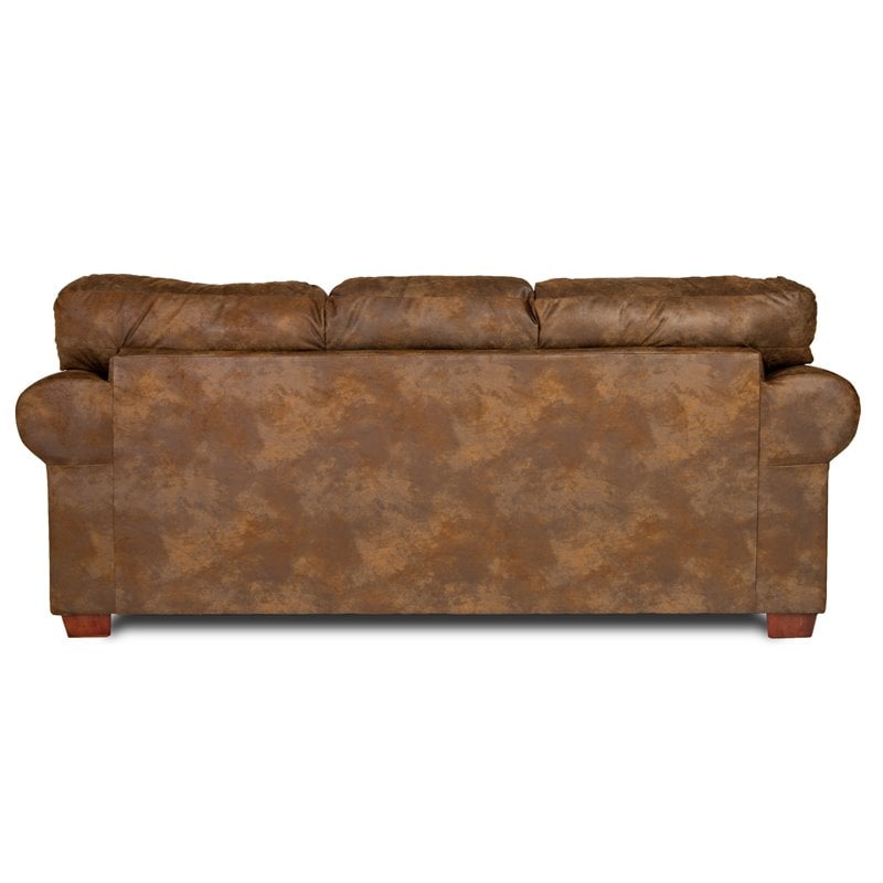American Furniture Classics Traditional Microfiber River Bend Sofa in Brown